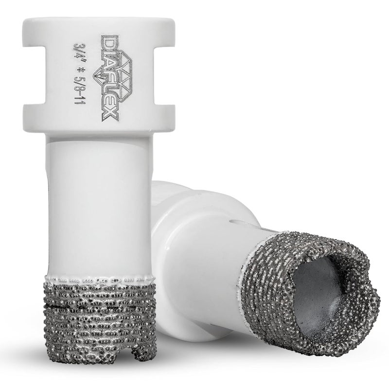 DIAFLEX Premium Brazed Core Bit – 3/4" Diamond Hole Saw for Porcelain, Ceramic, Stone, Dekton – 5/8"-11 Thread – Fast Clean Cuts – Vacuum Brazed – Wet or Dry Use - Image 1